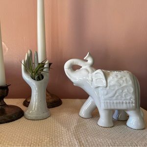 White mosaic elephant figure